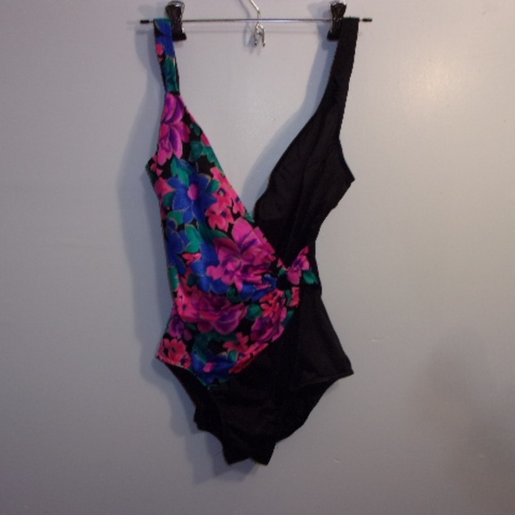 Jantzen Black,Purple, and Pink, Swim Suit - Picture 5 of 5